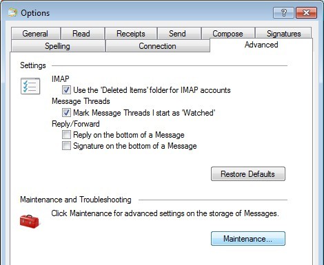 Open Maintenance window Open Maintenance window